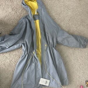 Fabletics Gray Jacket with Yellow Interior